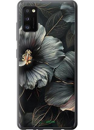 Чехол на samsung galaxy a41 a415f черные цветы "6031u-1886-7673"