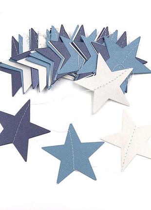 Гирлянда звездочки праздничная 4 м на 65 мм разноцветный