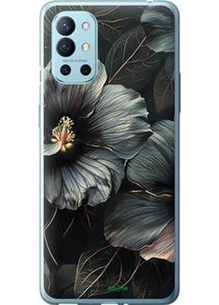 Чехол на oneplus 9r черные цветы "6031u-2326-7673"