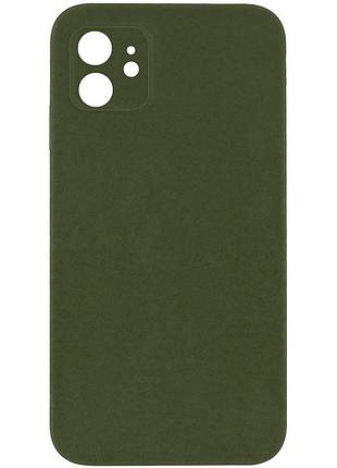 Silicone case square full camera protective (aa) nologo для apple iphone 11 (6.1") бежевий / antigue white зелений / cyprus green