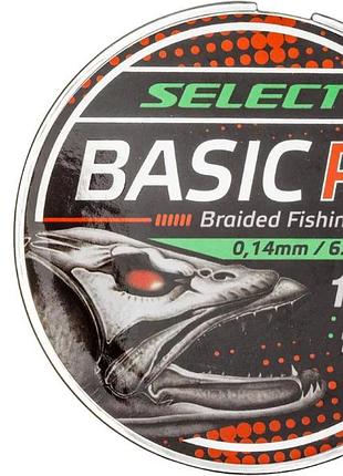 Шнур select basic pe green 150m 0.18mm 22lb/9.9kg