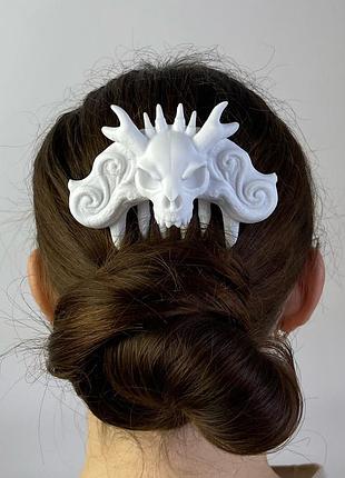 Шпилька гребінець finding прикраса для волосся гребінь скилет череп кістки звіра пластик білий 9.7 см х 9.9 см х 3.4 см