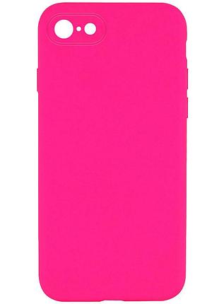 Silicone case square full camera protective (aa) nologo для apple iphone 7 / 8 / se (2020) (4.7") рожевий / barbie pink