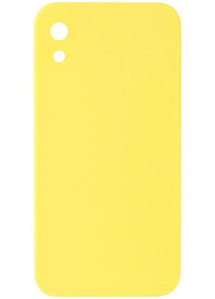 Silicone case square full camera protective (aa) nologo для apple iphone xr (6.1") жовтий / yellow