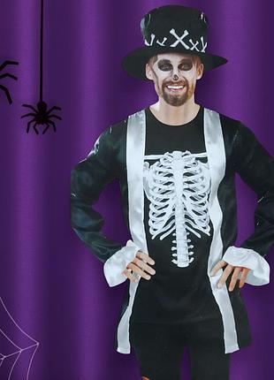 Чоловічий костюм король мертвих для вечірки на хелловін розмір l 52-54 чорний