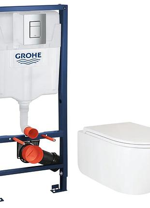 Комплект grohe set унитаз topper-0302-t3+ инсталляция grohe rapid sl 38772001 (38772001topper0302t3