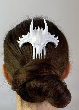 Шпилька гребінець finding прикраса для волосся гребінь скилет череп кістки звіра пластик білий 11.4 см х 8.8 см х 4.8 см