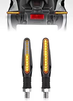 Універсальні світлодіодні поворотники 2 шт. для мотоцикла 11 см 12 v чорний