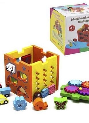 Уцінка. дерев'яна гра "розвивальний куб" — дірка в коробці