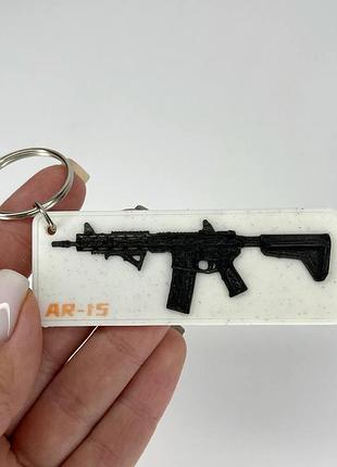 Брелок з кільцем finding зброя ar-15 білий чорний червоний 75 мм х 28 мм
