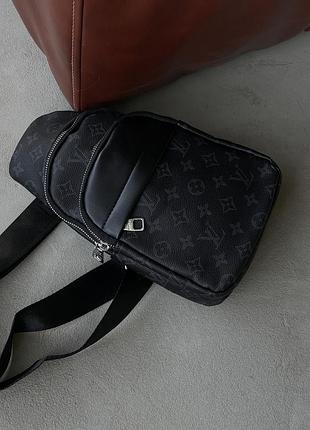 Мужская сумка слинг мессенджер louis vuitton через плечо черный луи виттон