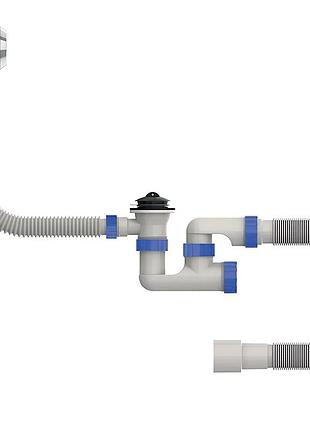 Сифон для ванны mixxus sv-02-a 1 1/2" с ревизией, выпуском и переливом (mi8202)