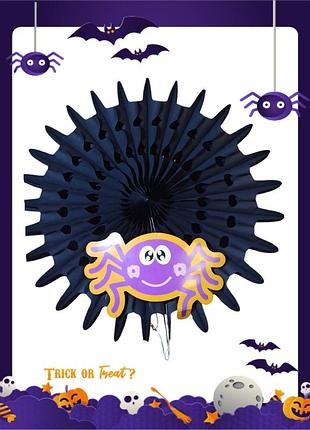 Подвеска декоративная паук в паутине для хеллоуина 50 диаметр разноцветный