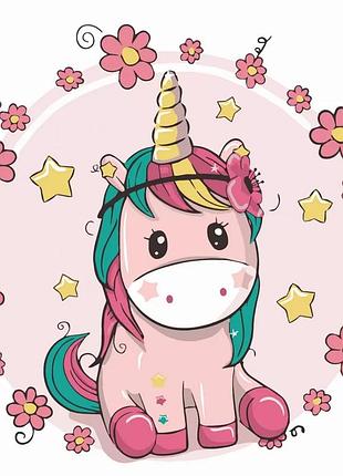 Картина по номерам. art craft "единорожка в цветах" 30*30 см 15504-ac