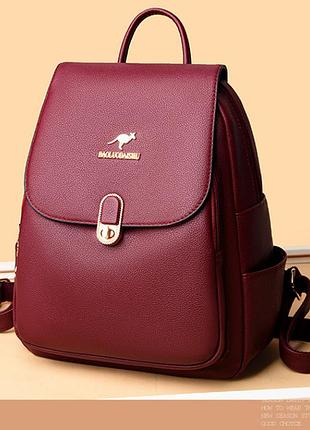 Женский однотонный городской рюкзак кенгуру, популярный рюкзачок для девушек красный