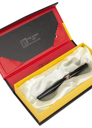Ручка капілярна "picasso" 966r в подарунковій картоній упаковці, чорний корпус
