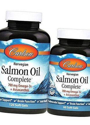 Олія лососева, salmon oil complete, carlson labs 180гелкапс (67353017)