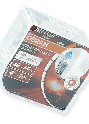 Автолампа h1 12v 55 w osram night breaker unlimited 110%(2шт) p.r.c