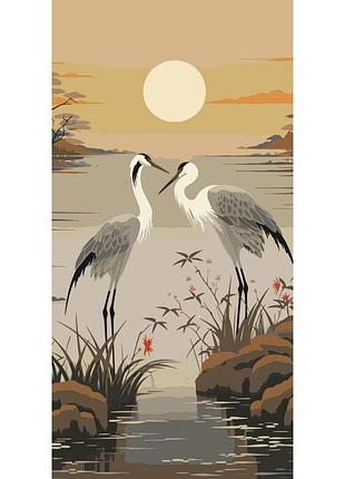 Картина за номерами "сірі журавлі" 11553-ac 40х80 см