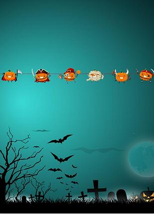 Гірлянда хелловін паперова гарбузи 3 м різнобарвний