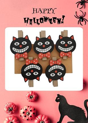 Прищіпки декоративні кіт для хелловіна 5 см чорний