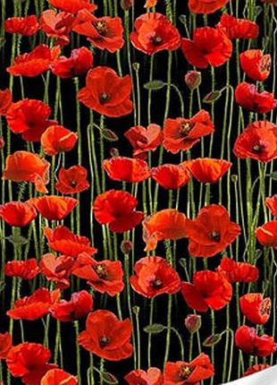 Алмазная мозаика "маки на черном фоне" heg86881 30х40 см