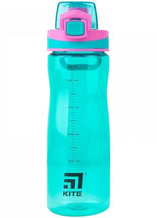 Пляшка для води пластикова "kite" 650мл бірюзова k23-395-2