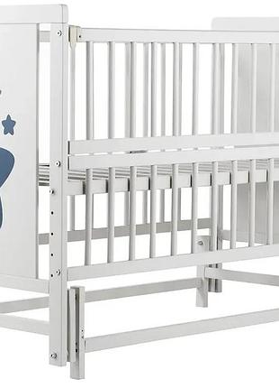 Ліжко babyroom зірочка дубик маятник, відкідний бік бук сіра