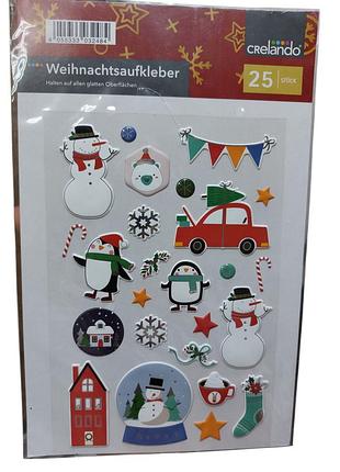 Новогодние наклейки для подарков crelando 21 на 14 см разноцветный