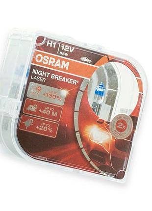 Автолампа h1 12v 55 w osram night breaker lazer 130% (2шт) p.r.c
