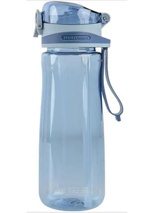 Пляшка для води пластикова "kite" 600мл з трубочкою,блакитна k22-419-02