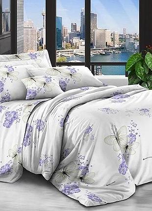 Постільна білизна двоспальна 200×215 см з полікотону,квітковий принт, затишок і комфорт br-5553 сімейний