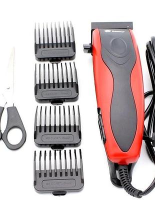 Машинка для стрижки волос domotec ms 3304, сетевая, 4 насадки