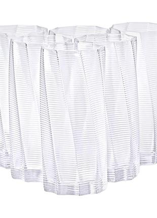 Набор стаканов 6 штук 500 мл для лимонада коктейлей воды стильный с фактурной поверхностью dm-11