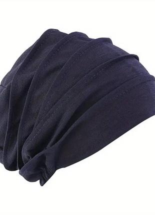 Шапка (головные уборы после химиотерапии) темно синя
