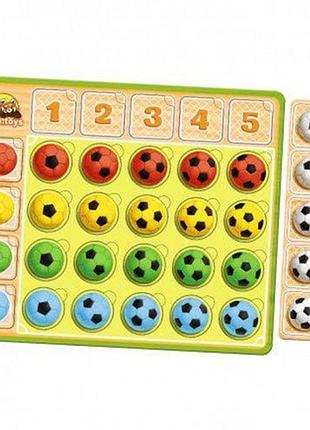 Пазл-сортер "футбольные мячики: цвет и счет"
