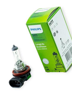Автолампа h11 12v 55w philips long life eco