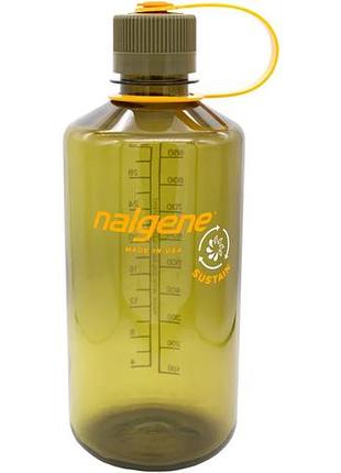 Бутылка nalgene narrow mouth sustain water bottle 1l olive