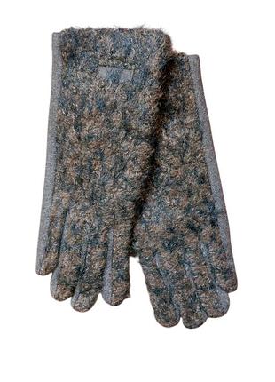 Перчатки сенсорные женские теплые one size коричневый