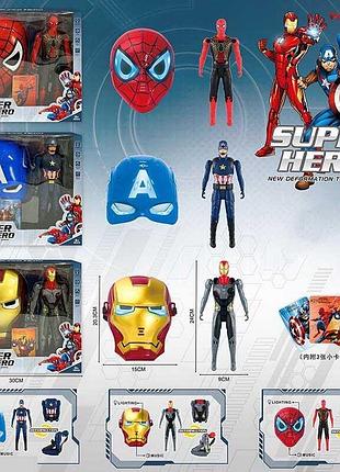 Набір героя 118 c (36/2) 3 види, звук, підсвічування, маска, картки, в коробці