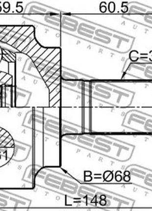 Шрус вружный 30x68x30 (honda accord cu# 2008-2012), 0310-cuat