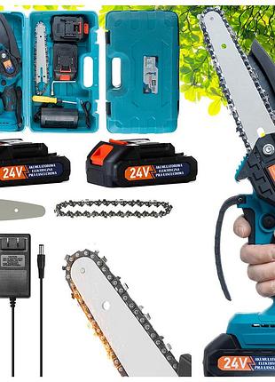 Электрическая пила для веток domotec 20 см 24 в, мини-цепная пила для дачи, садовая аккумуляторная пила
