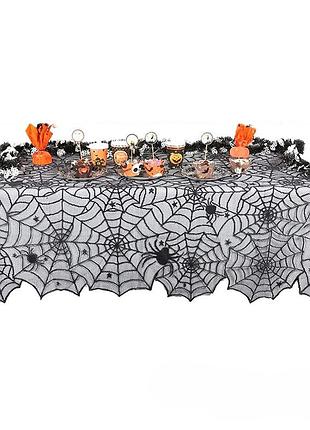 Скатерть на хэллоуин паутина 183 на 137 см черный