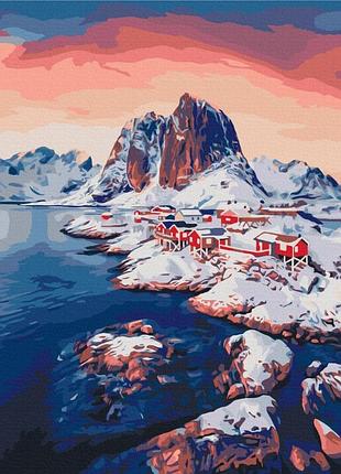 Картина по номерам "рассвет на лофотенских островах" bs52770, 40х50 см
