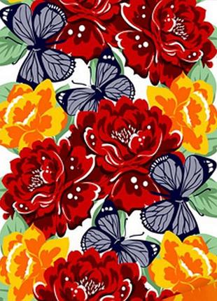 Алмазна мозаїка "квітковий орнамент з метеликами" sk86010 40х50 см