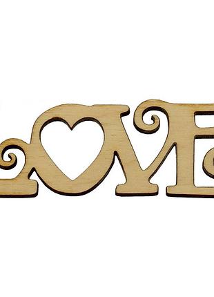 Напис "love" 3х10см фанера