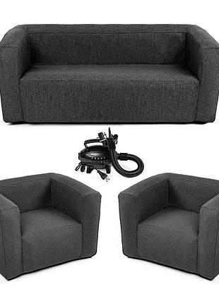 Комплект надувной мебели диван и 2 кресла серый sw-00002659