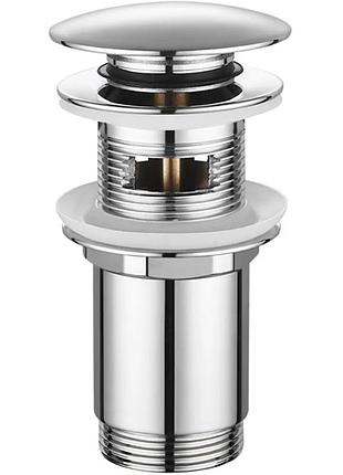 Донний клапан для раковини koer pw-07-01 1 1/4" з переливом автоматичний click-clack (квіт хром)