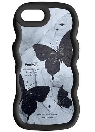 Чехол tpu cloudy pictures для apple iphone 7 / 8 / se (2020) / se (2022) (4.7") butterflies чехлы, bears, tpu, объемный 3d, накладка butterflies