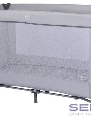 Кровать-манеж с ламелями и матрасом travel love словения серый